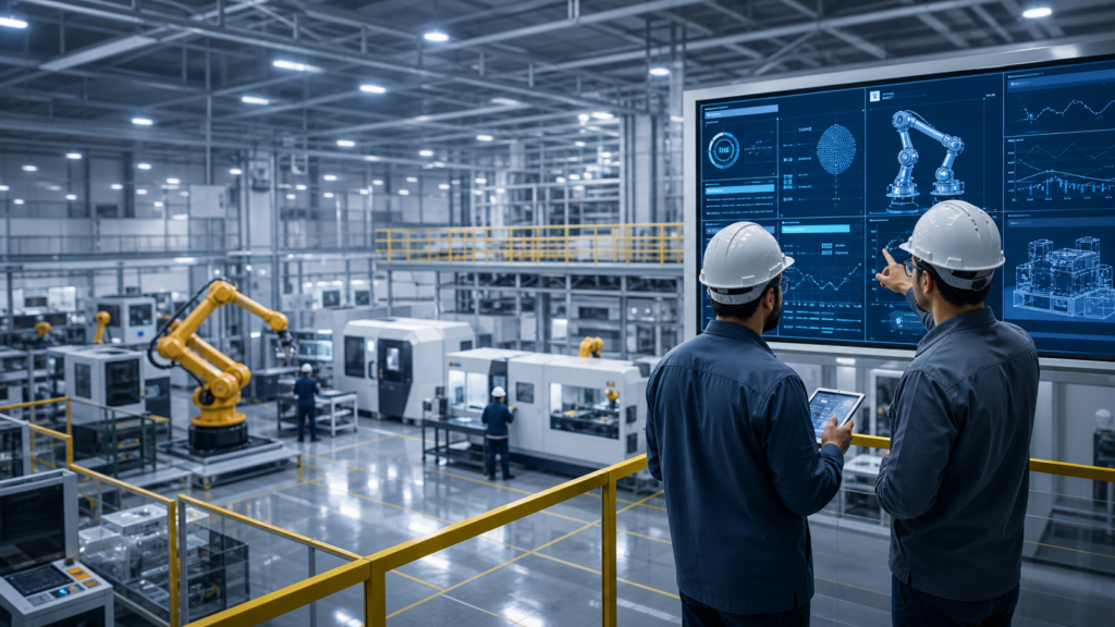 Smart factory manufacturing website hero