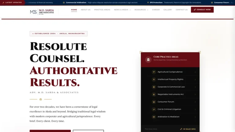ADV. M.D. SARDA & ASSOCIATES website screenshot