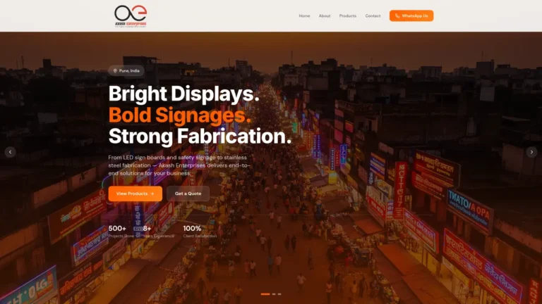 AKASH ENTERPRISES website screenshot