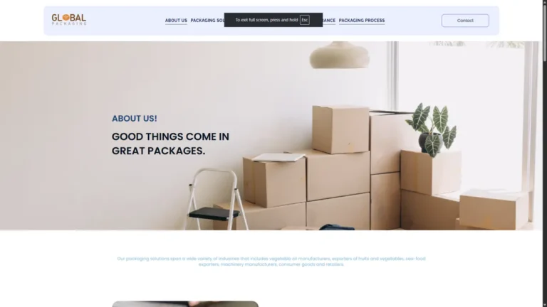 GLOBAL PACKAGING website screenshot