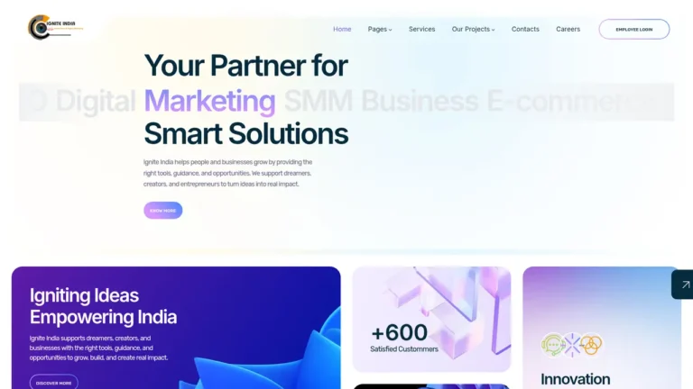 IGNITE INDIANS website screenshot