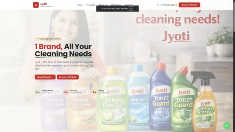 JYOTI CLEANING website screenshot