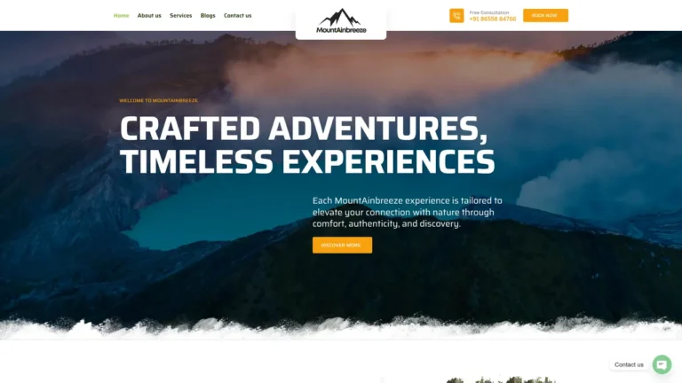 MOUNTAIN BREEZE website screenshot