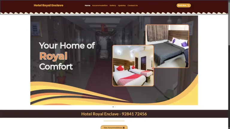 ROYAL RESIDENCY website screenshot