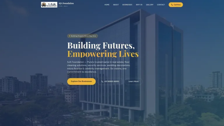 SJA LAND DEVELOPERS website screenshot