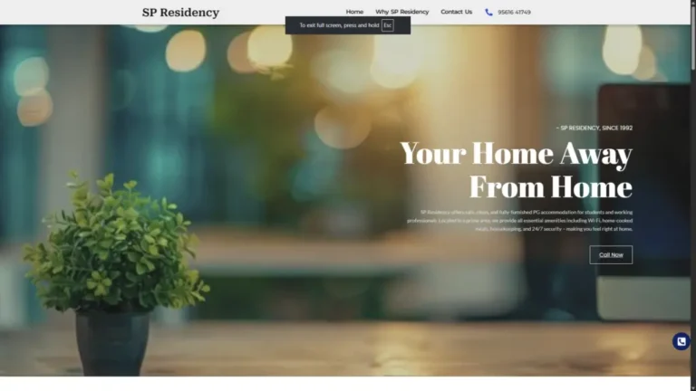 SP RESIDENCY website screenshot